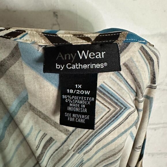 Any Wear by Catherines Brown and Blue Tank Top, 1X - Picture 4 of 5